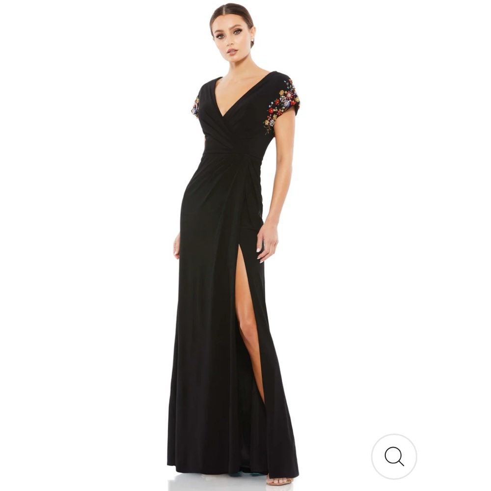 NWT Mac Duggal Style 55709 Black Dress Size 14 MSRP $498
